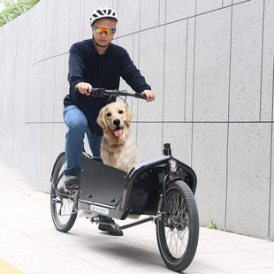遛狗车宠物自行车两轮cargo bike木箱自行车大型犬露营亲子脚踏车