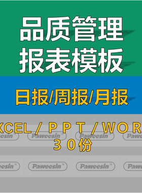 品质管理报表日报周报月报模板报告统计表质量范本分析样本检验