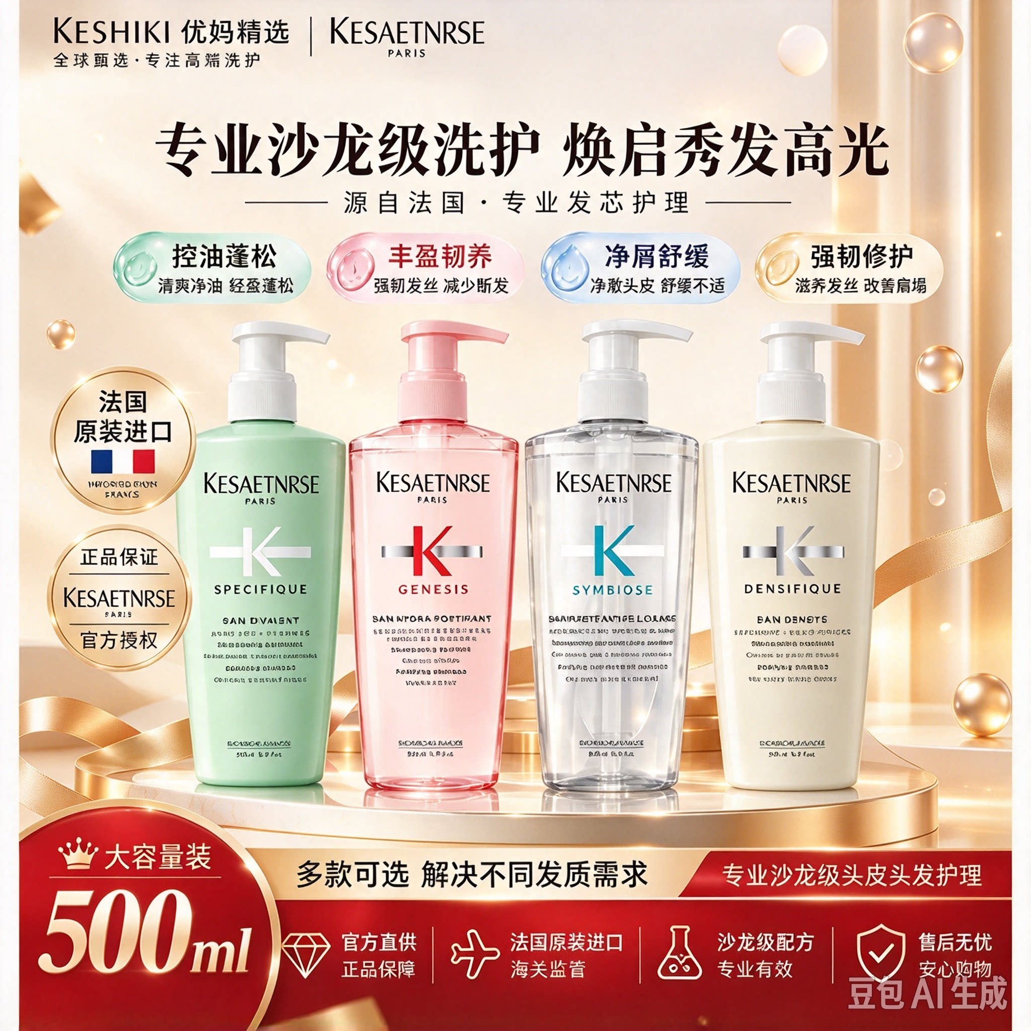 进口正品卡诗洗发水500ml