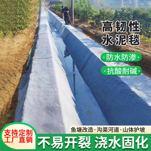 水泥毯浇水固化新型混凝土鱼塘护坡铺路水渠河道防水基坑用水泥布