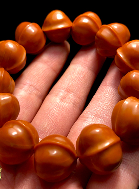 鲨鱼背橄榄核手串男款文玩大籽素串梅林铁核素核原籽原核光珠精雕