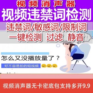 视频消声客关键词违禁检测工具抖音快手限制词敏感词自动屏蔽静音