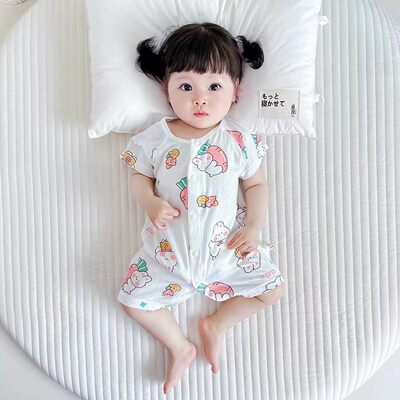 婴儿连体衣新生儿夏季薄款哈衣
