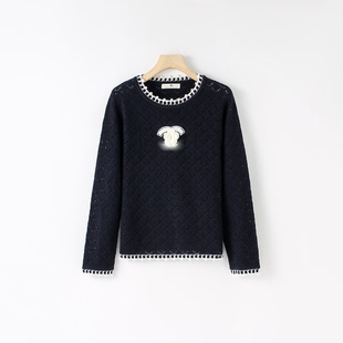 蕾丝花边镂空针织衫 长袖 25新款 25152 妮妮推荐