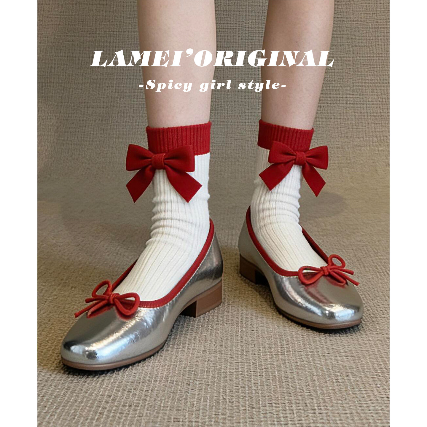 法式蝴蝶结银色漆皮圆头粗跟单鞋女夏2026新款绝美气质浅口高跟鞋