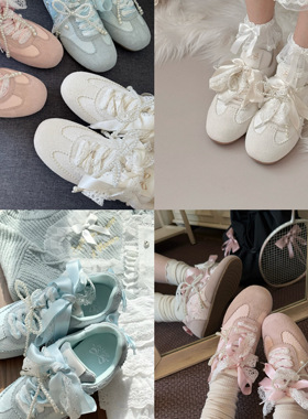 【现货】梦境蕾丝内增高lo跑绵羊运动原创德训鞋真皮芭蕾风球鞋