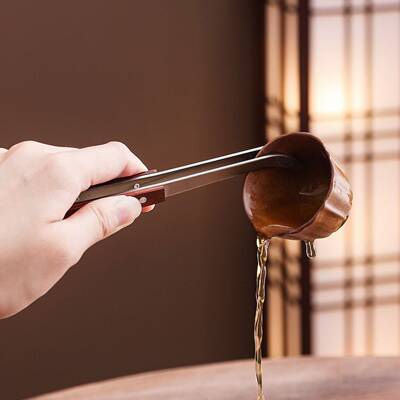 茶高具配件纯滑RBW钛茶夹端茶杯夹工防镊子茶叶茶勺茶道六君子泡