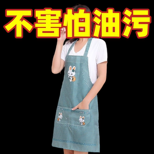 卡通小兔无袖 围裙女厨房家用上班工作女可爱时尚 挂脖围裙成人围腰