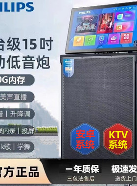 飞利浦SD329E视频音响户外k歌家庭ktv蓝牙声卡广场舞带显示屏音箱