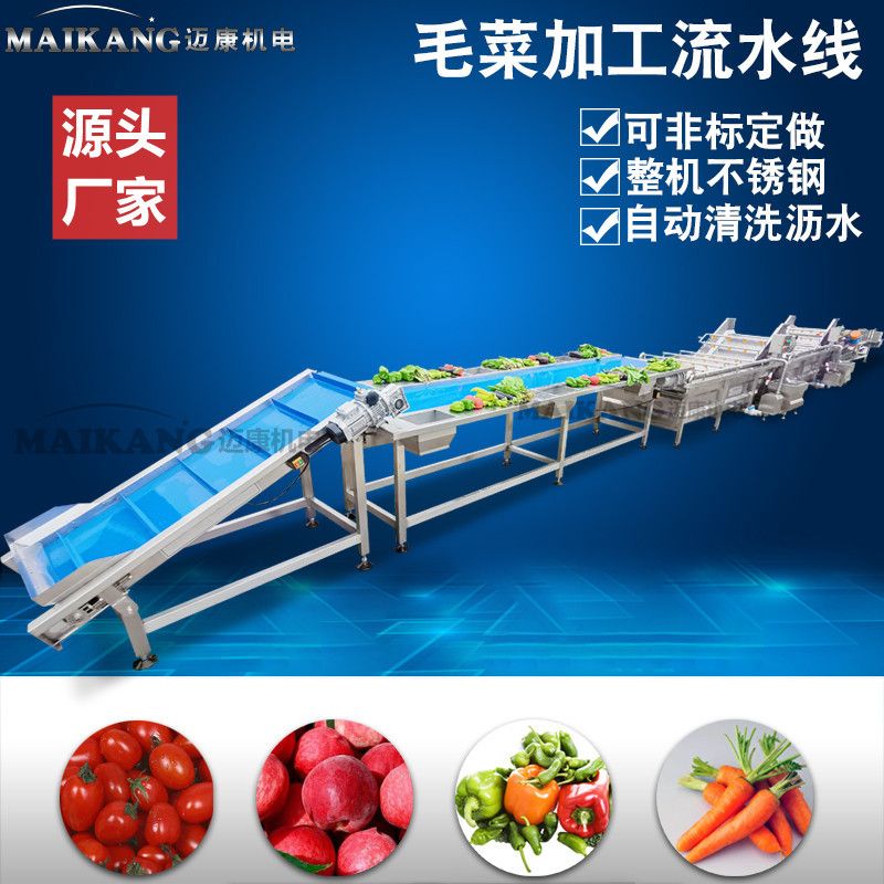 定制竹笋莴苣涡流清洗机 芜荽茴香净菜设备 香椿清洗流水线