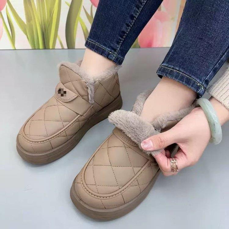 冬季爆款雪地靴加绒加厚保暖毛毛女士棉鞋防滑厚底轻便防水妈妈鞋
