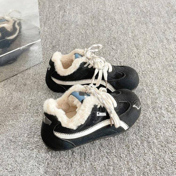 加绒保暖德训鞋女款2025爆款冬季厚底不冻脚废土风二棉鞋复古板鞋