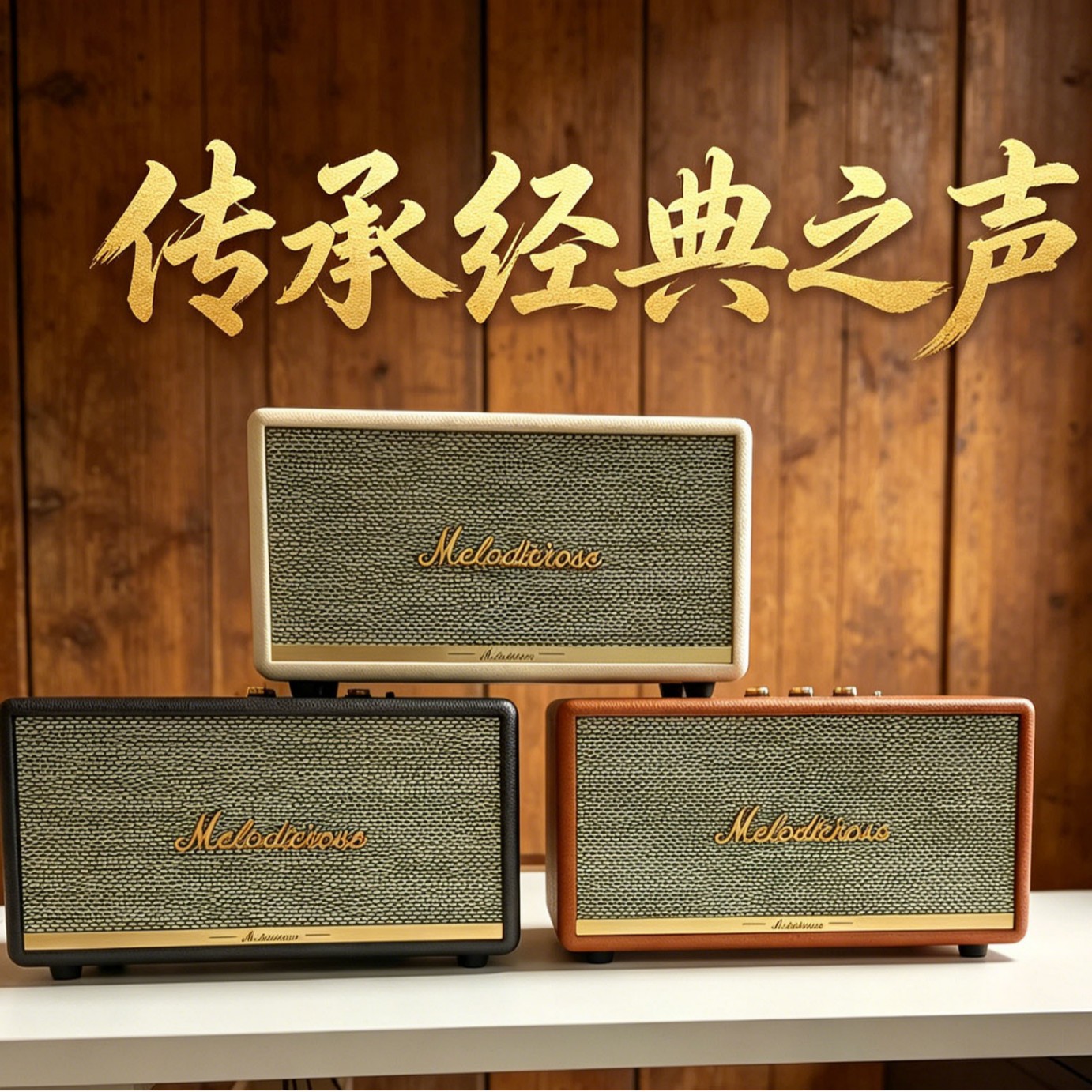 复古木质蓝牙音箱90W大功率低音炮桌面音响 家用电脑音响电视音箱