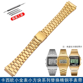 精钢手表带适配卡西欧小方块A159W f91不锈钢表链 A168 A158WA
