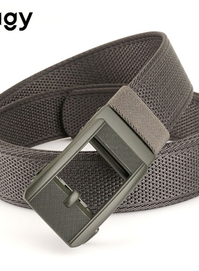 3.8cm无牙自动扣尼龙皮带男士加厚微弹力帆布腰带可剪短无孔裤带