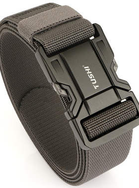 新款插扣战术腰带松紧弹力编织帆布皮带工装运动户外休闲男士皮带