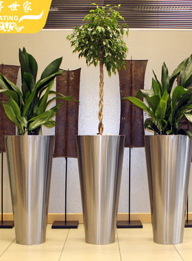 304不锈钢户外花箱组合  市政工程园林景观花盆简约拉丝金属花槽