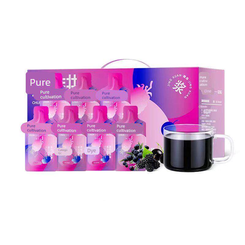 杞合里香纯NUJ耕枸杞黑加仑桑葚覆原浆60袋无蔗黑糖含素花青滋补