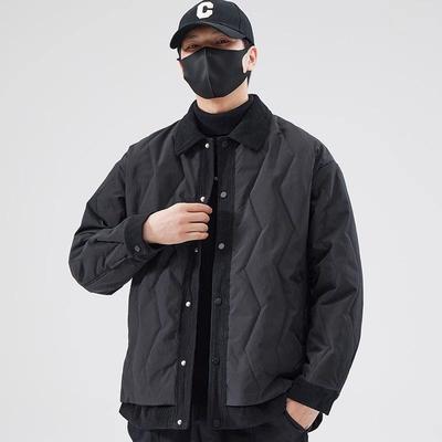 it neith BIA假两件棉衣男短款翻领冬季潮流百搭韩版大码时尚外套