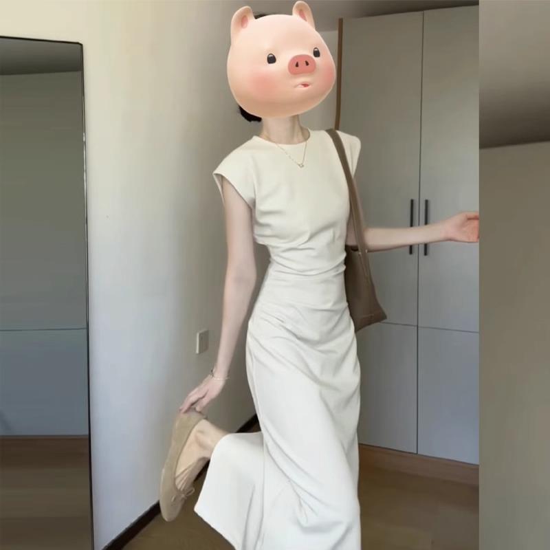 欧洲站夏季2025新款法式轻奢女装高级感气质修身显瘦白色连衣裙子