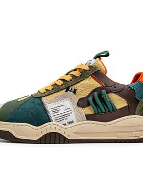 YUNE Motion Labs潮流运动轻奢休闲男鞋大码拼色复古百搭低帮板鞋