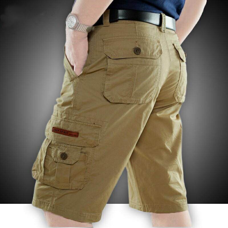 工装短裤男款美式覆古马裤男生薄款五分裤休闲 纯棉宽松直筒五分