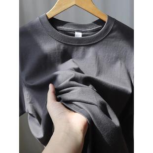 home daily chao级推荐！高级灰！碳灰色重磅纯棉圆领短袖t恤男