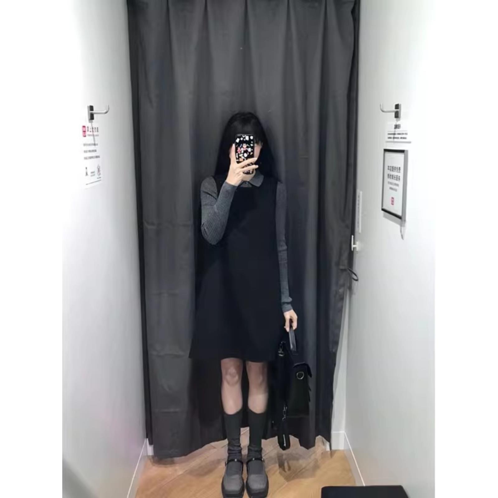 欧洲站秋冬2024年新款轻奢女装高级感针织衫背心连衣裙子两件套装