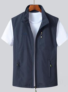 UI HOTTEST马甲男春秋防风马夹透气速干休闲立领背心坎肩中年男装