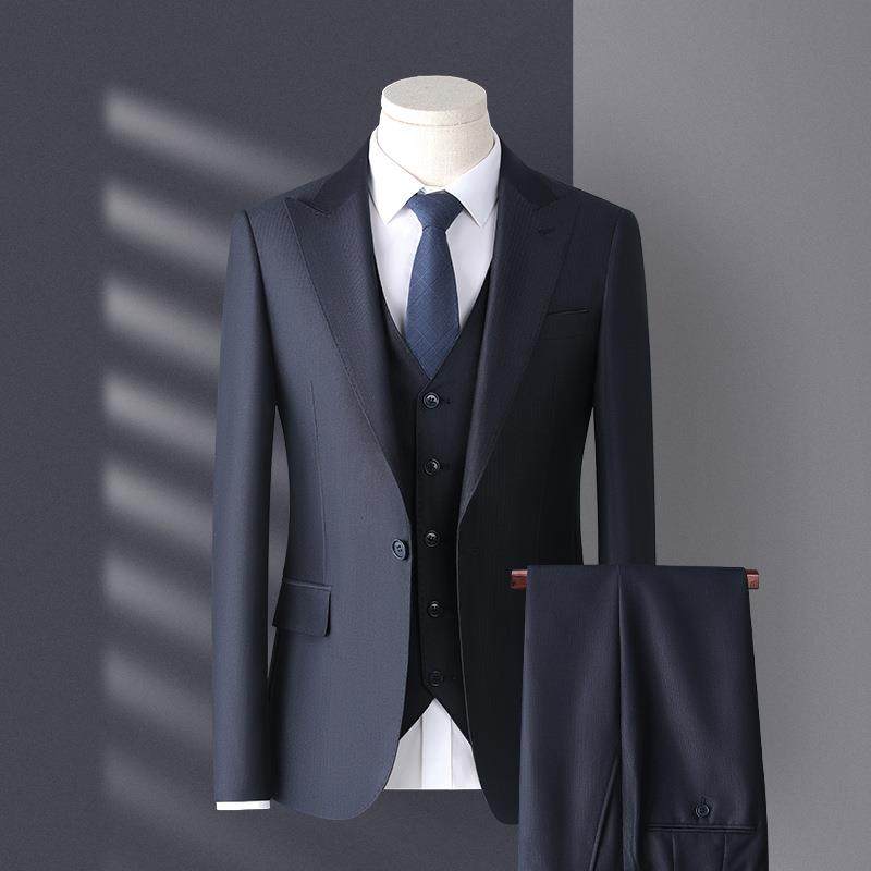 高端西服套装男商务职业修身正装男士休闲西装两件套新郎结婚礼服