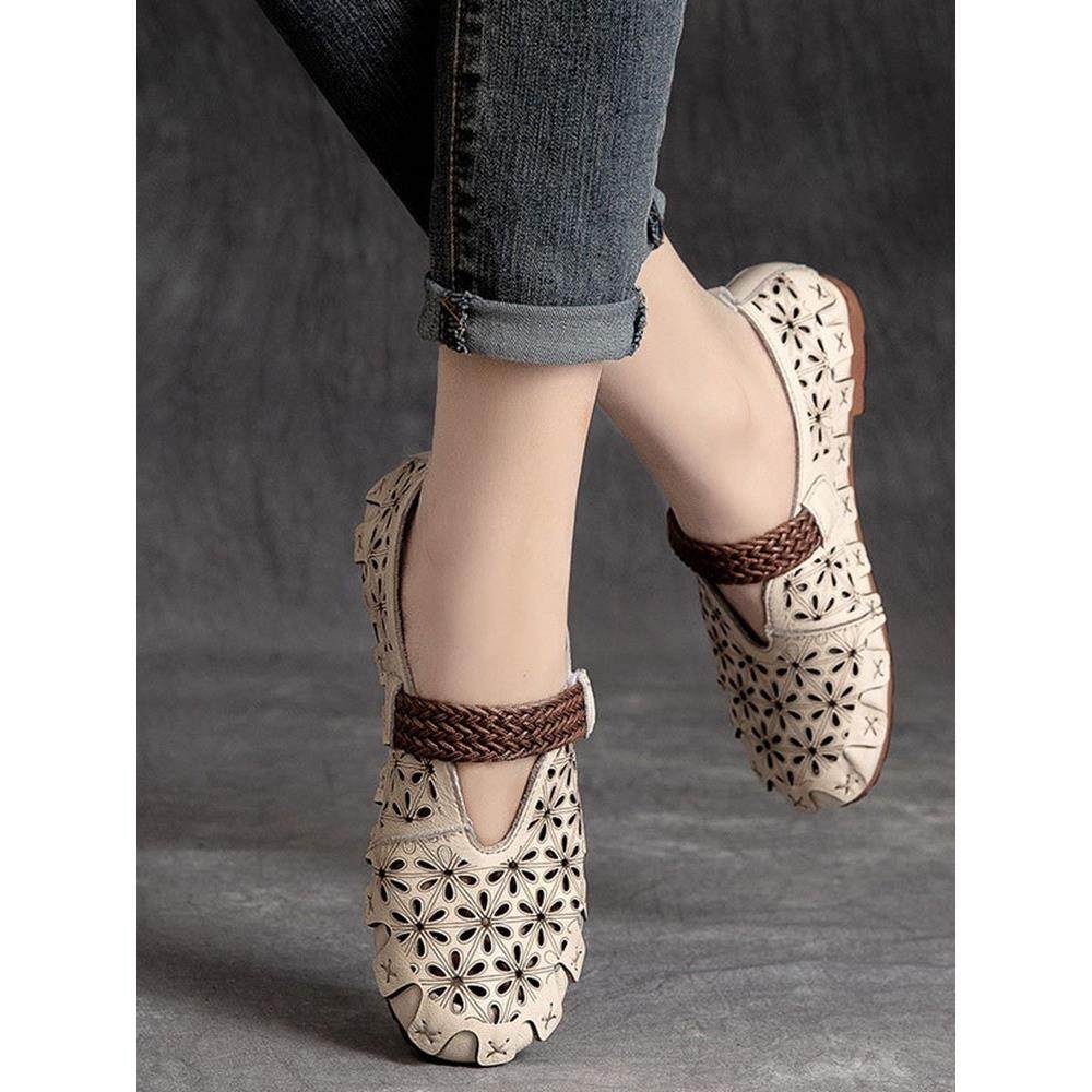 保持舒适度的同时有时装感 复古镂空手工洞洞头层牛皮魔术贴皮鞋,女鞋,雨鞋,淘宝优惠券,粉丝福利购,淘宝优惠卷