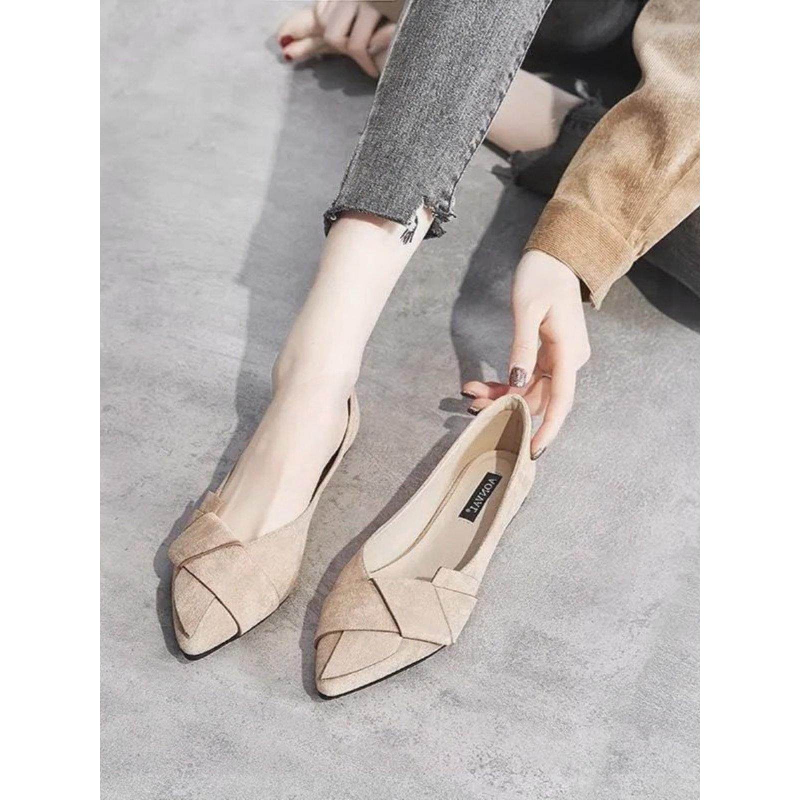 时尚品牌女性真皮平底鞋2025春秋季多功能拖鞋便鞋浅口尖头平底鞋,女鞋,浅口单鞋,淘宝优惠券,粉丝福利购,淘宝优惠卷