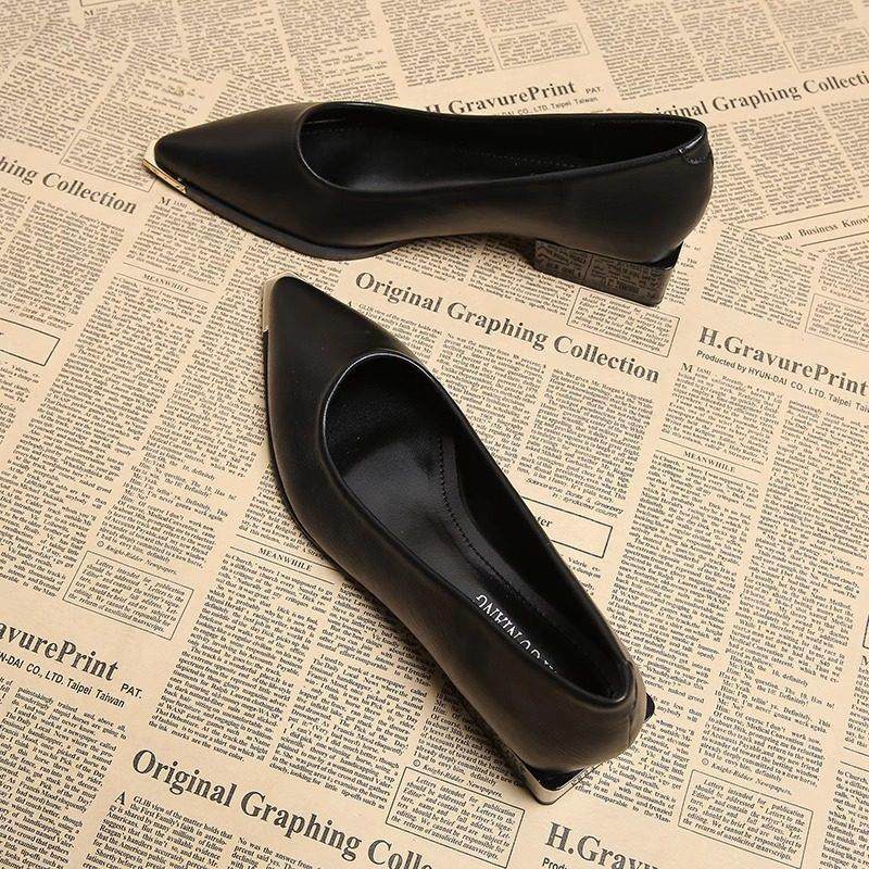 香港真皮绝美法式尖头单鞋女秋季2025新款低跟工作鞋不累脚小跟鞋,女鞋,浅口单鞋,淘宝优惠券,粉丝福利购,淘宝优惠卷