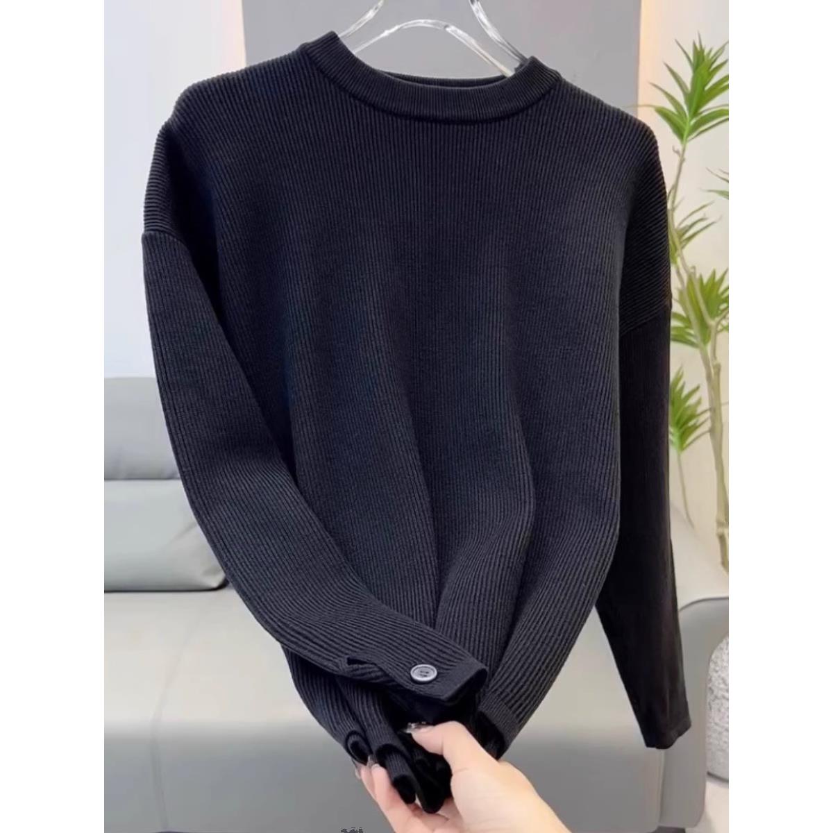 毛衣男秋冬季新款韩版潮流修身百搭圆领针织衫男士高端休闲羊毛衫