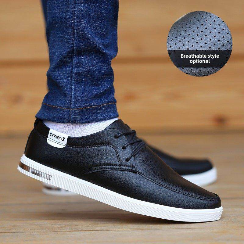 时尚品牌纯色真皮男运动鞋，韩式透气休闲百搭男鞋，商务英伦软底,流行男鞋,休闲板鞋,淘宝优惠券,粉丝福利购,淘宝优惠卷