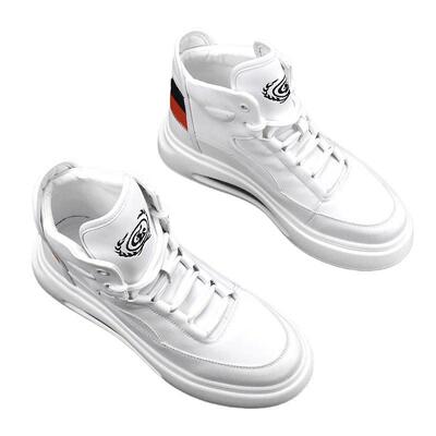 个性吸睛~让人眼前一亮~潮牌高帮气垫小白鞋男厚底百搭增高男鞋