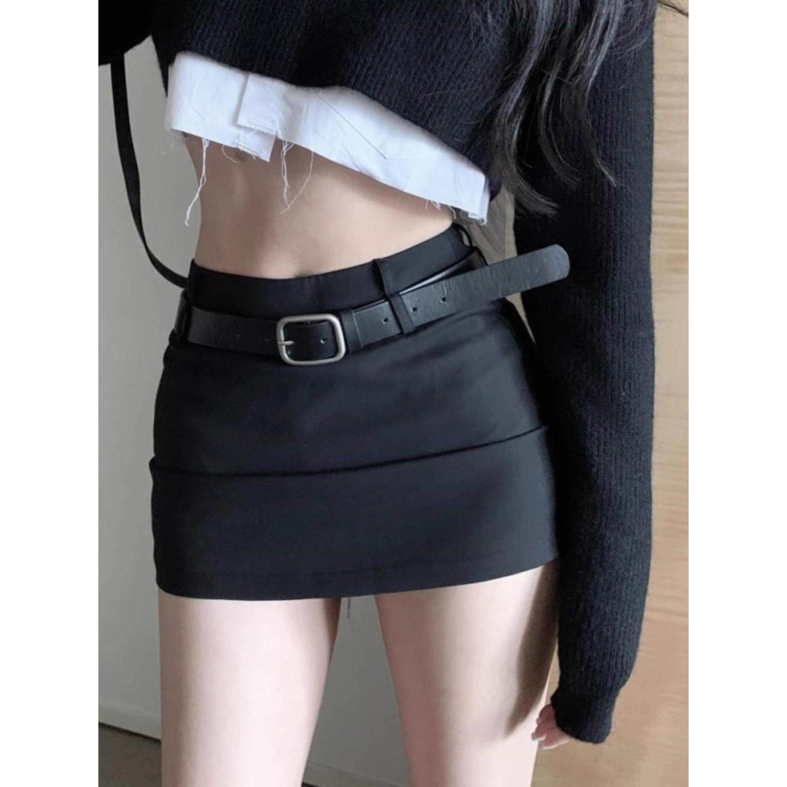 2025春秋高腰包臀短裙女性感一步裙紧身防走光加厚小个子半身裙