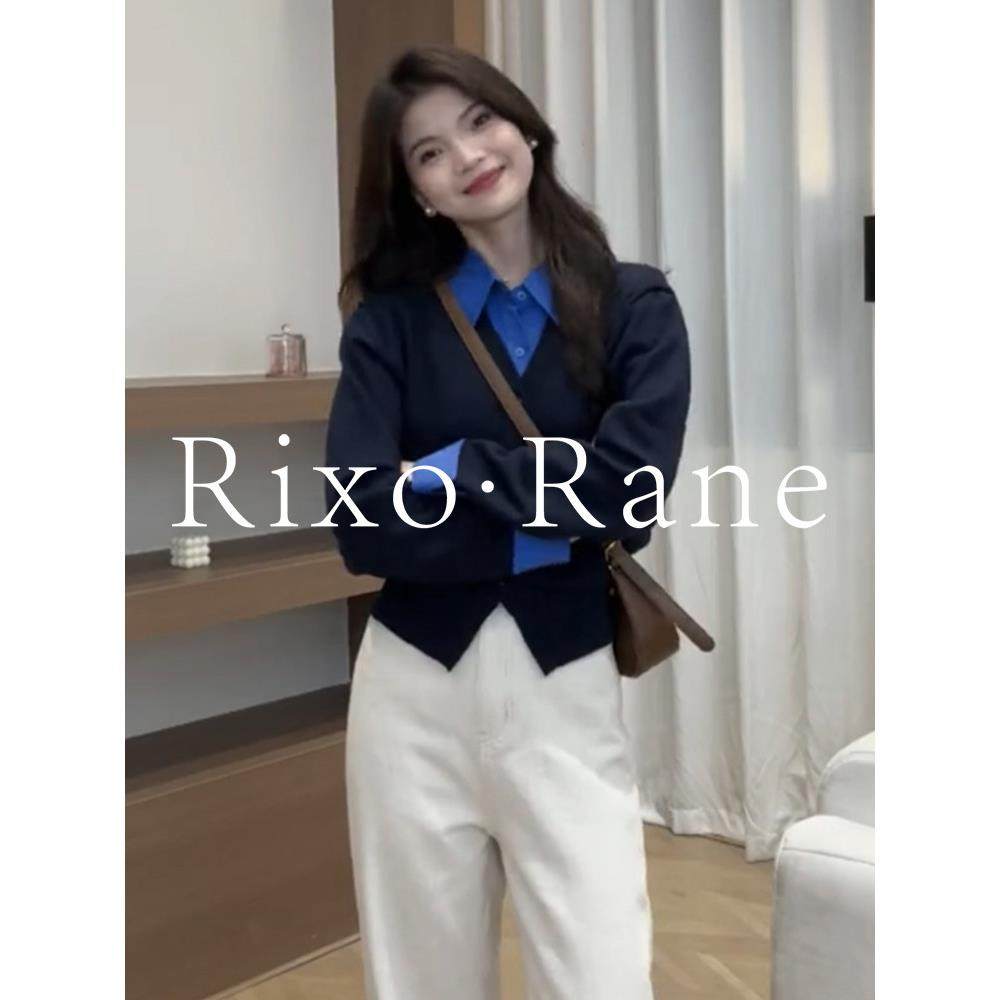 法国Rixo Rane 私藏挚爱⭐假两件拼接长袖针织衫女内搭polo领上衣,女装/女士精品,大码内搭,淘宝优惠券,粉丝福利购,淘宝优惠卷