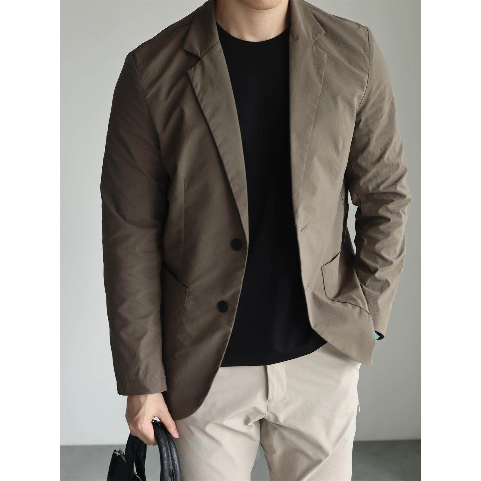 欧货潮牌防晒轻量化西服易打理抗皱休闲商务通勤春夏男士西装外套