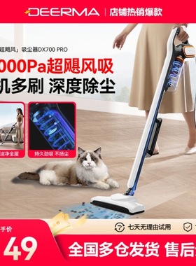 德尔玛吸尘器家用大吸力手持除螨仪猫毛非静音强力车载700pro