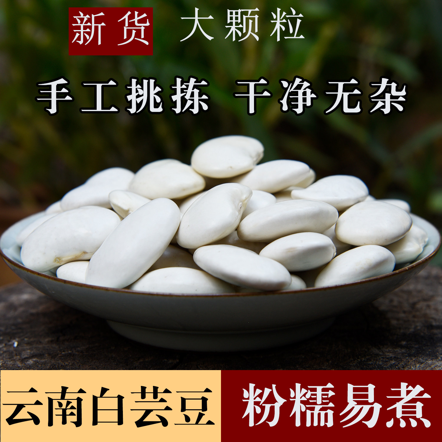 大白芸豆干货云南农家大白豆种子腰豆肾豆粉糯易煮阻断膳食