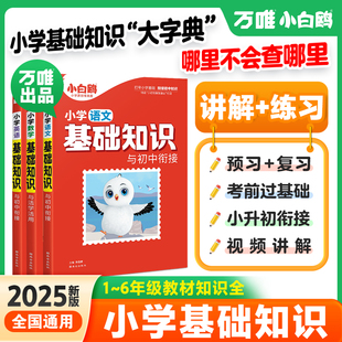 万唯小白鸥小学基础知识大全手册语文数学英语小升初总复习强化训练学霸一二三四五六年级上下册小白鸽古诗词单词语法教材全解