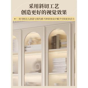 去客厅化书柜一体整墙到顶书房储物柜书架展示柜柜子实木定制 法式