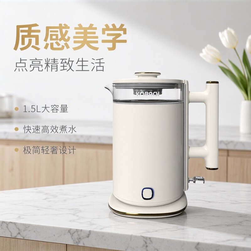 KBH/康巴赫 -DSH0505质感电热烧水壶1.5L煮水壶KBH-DSH0505电热