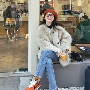 2025野兽小姐毛毛外套托卡皮草大衣休闲百搭皮毛一体环保皮草加厚