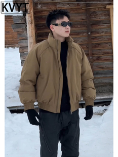 潮牌男士高级感外套冬装棉服2025新款高端痞帅短款夹克男保暖棉衣