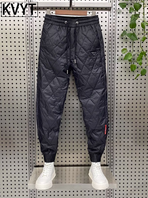 高端男士羽绒棉裤2025冬季新款潮牌痞帅束脚休闲裤男款加厚保暖裤