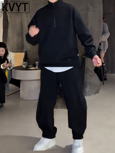 潮牌2025新款秋冬套装男士高级感连帽卫衣卫裤两件套男装时尚穿搭