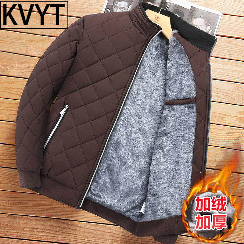 高端男士加厚外套2026年冬季新款高级感立领男装加绒夹棉保暖棉服