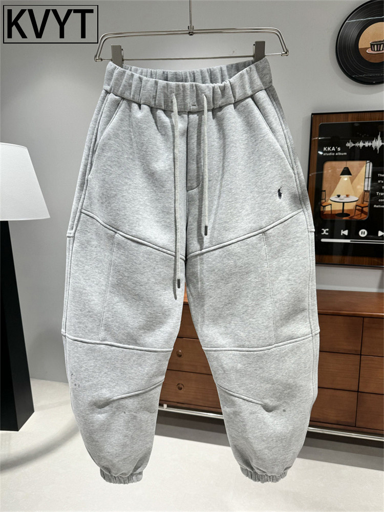 高端男士束脚卫裤2025年秋冬季新款宽松休闲运动裤男款痞帅弯刀裤